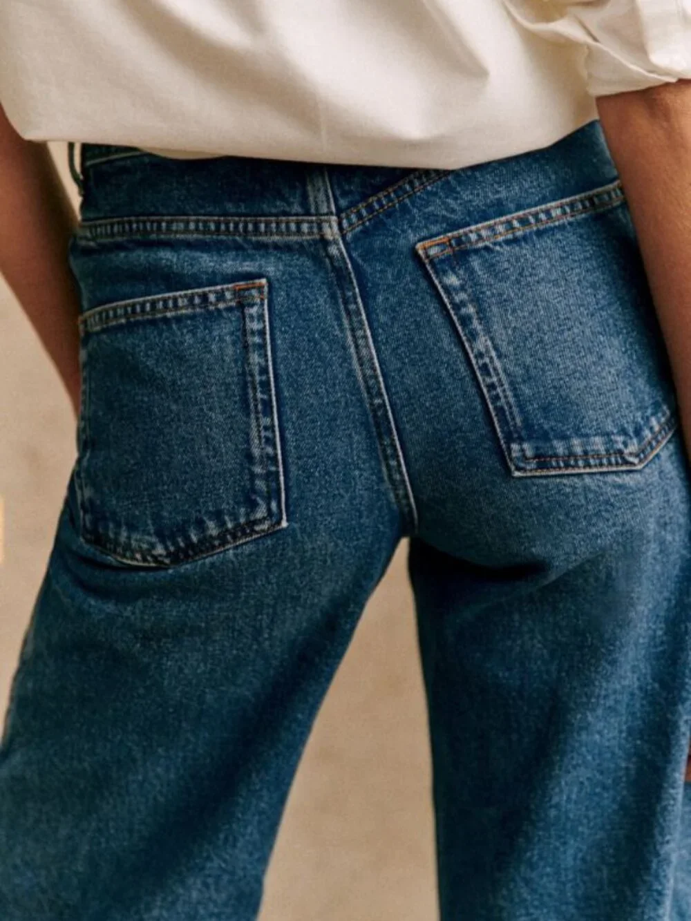 Sezane Le Crop in denim blue sz 38/US 6 - Picture 7 of 8